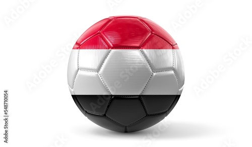 Yemen - national flag on soccer ball - 3D illustration