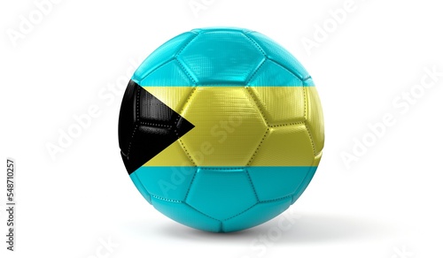 Bahamas - national flag on soccer ball - 3D illustration