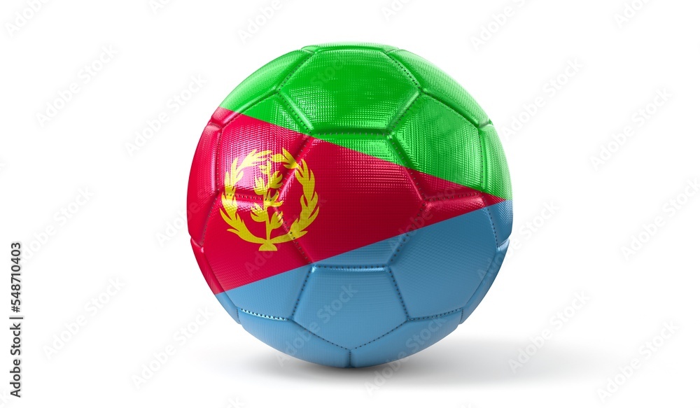 Eritrea - national flag on soccer ball - 3D illustration