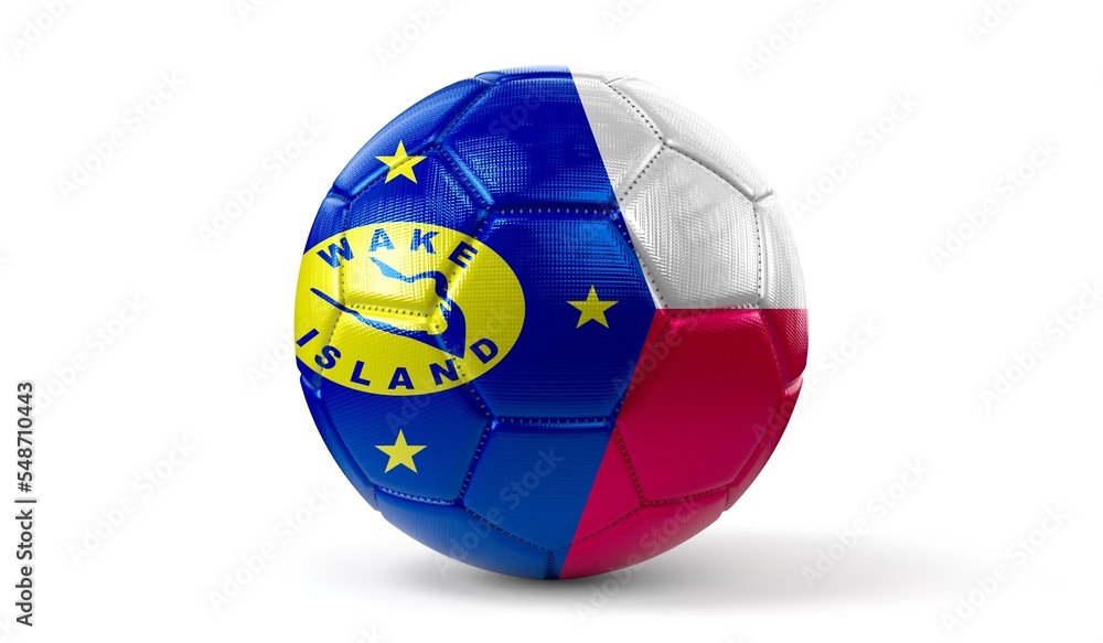Wake Island - national flag on soccer ball - 3D illustration