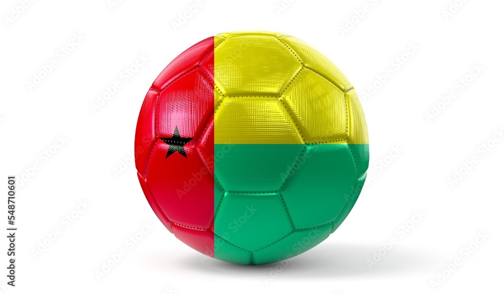 Guinea Bissau - national flag on soccer ball - 3D illustration