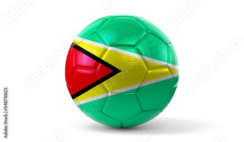 Guyana - national flag on soccer ball - 3D illustration