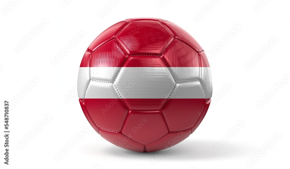 Latvia - national flag on soccer ball - 3D illustration Latvia - national flag on soccer ball - 3D illustration