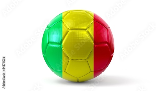 Mali - national flag on soccer ball - 3D illustration