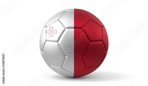 Malta - national flag on soccer ball - 3D illustration