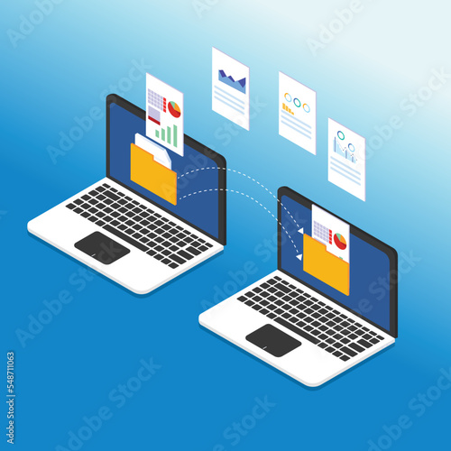 Files transferred Encrypted Form isometric 3d vector illustration concept for banner, website, illustration, landing page, flyer, etc.