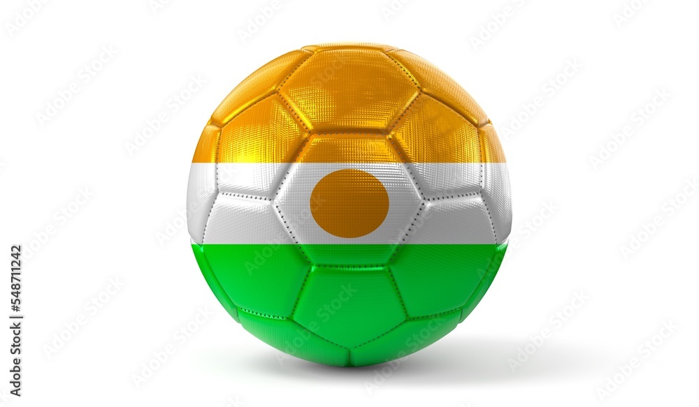 Niger - national flag on soccer ball - 3D illustration Niger - national flag on soccer ball - 3D illustration