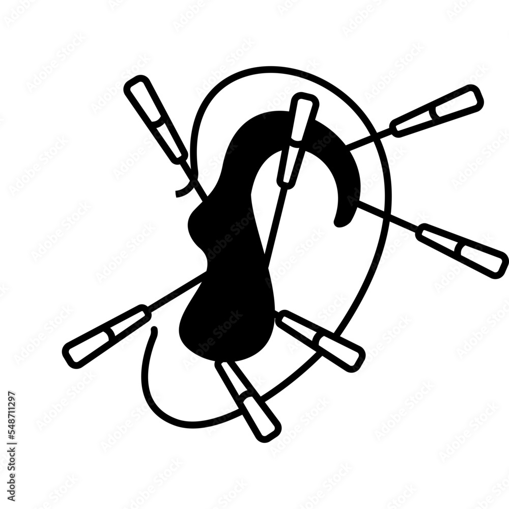 Nonsurgical ear pinning concept, Ear Correction or EarFold Creation vector icon design, beauty