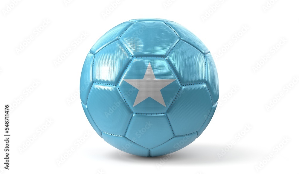 Somalia - national flag on soccer ball - 3D illustration