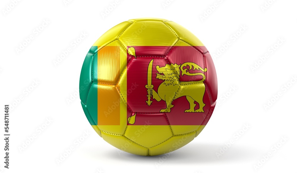 Sri Lanka - national flag on soccer ball - 3D illustration