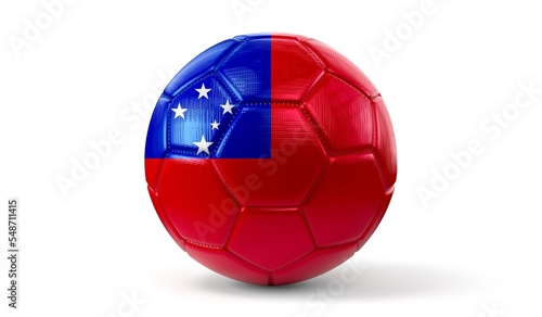Samoa - national flag on soccer ball - 3D illustration