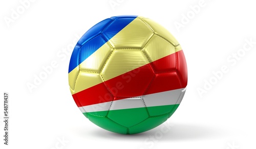 Seychelles - national flag on soccer ball - 3D illustration