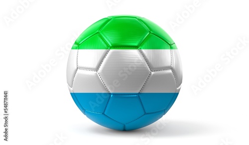 Sierra Leone - national flag on soccer ball - 3D illustration