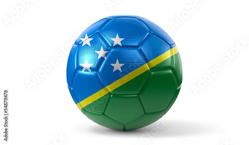 Solomon Islands - national flag on soccer ball - 3D illustration