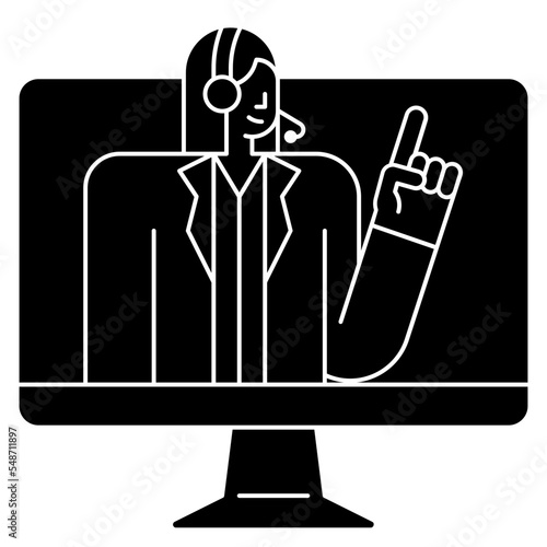 online support glyph icon