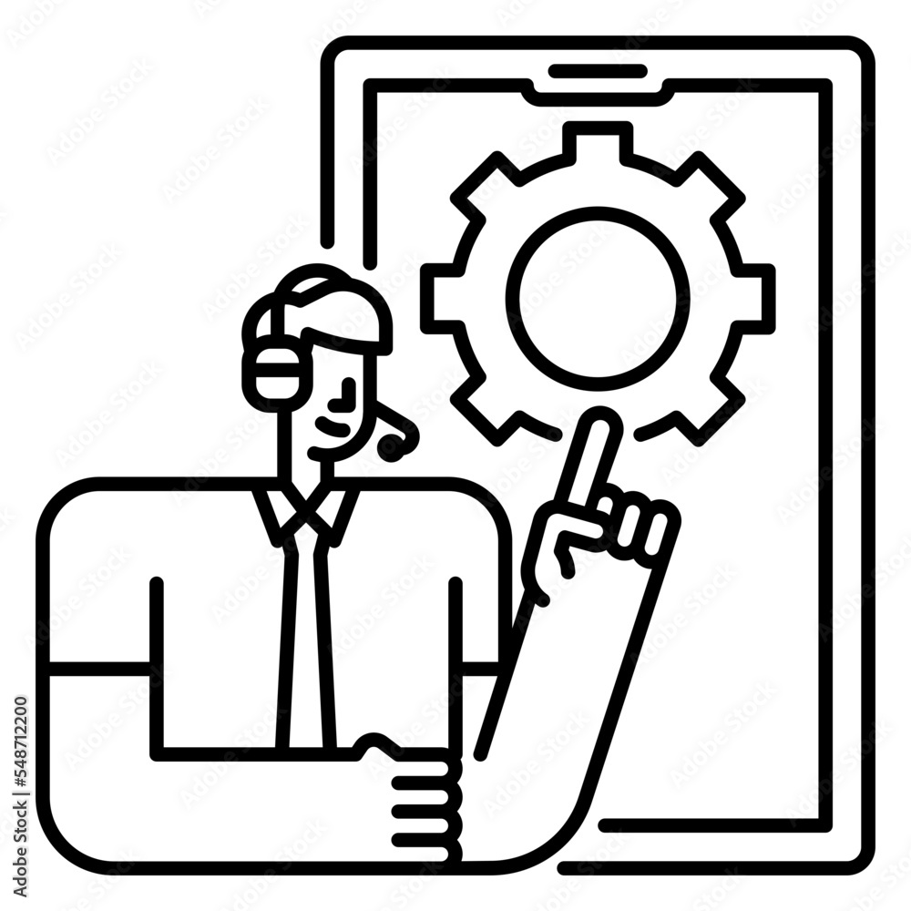 mobile support line icon mobile support line icon
