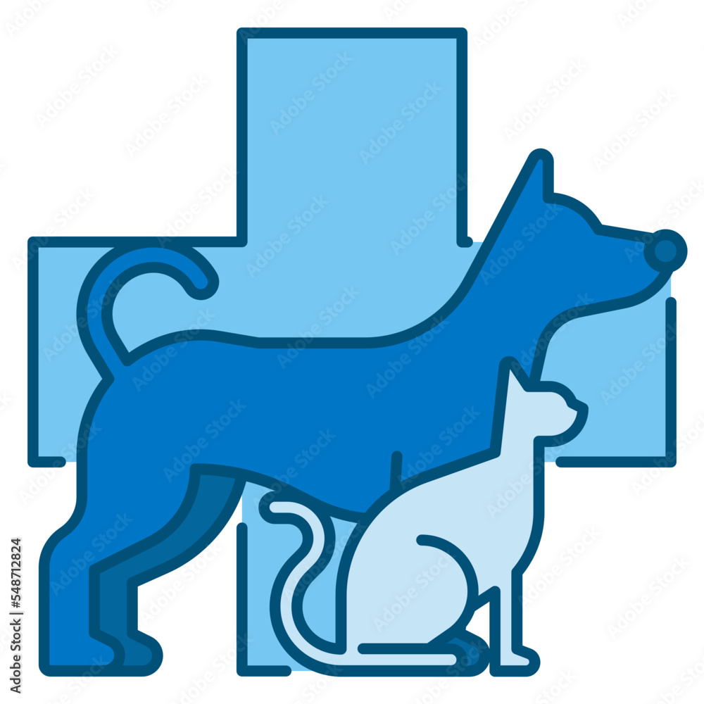 pet blue line icon