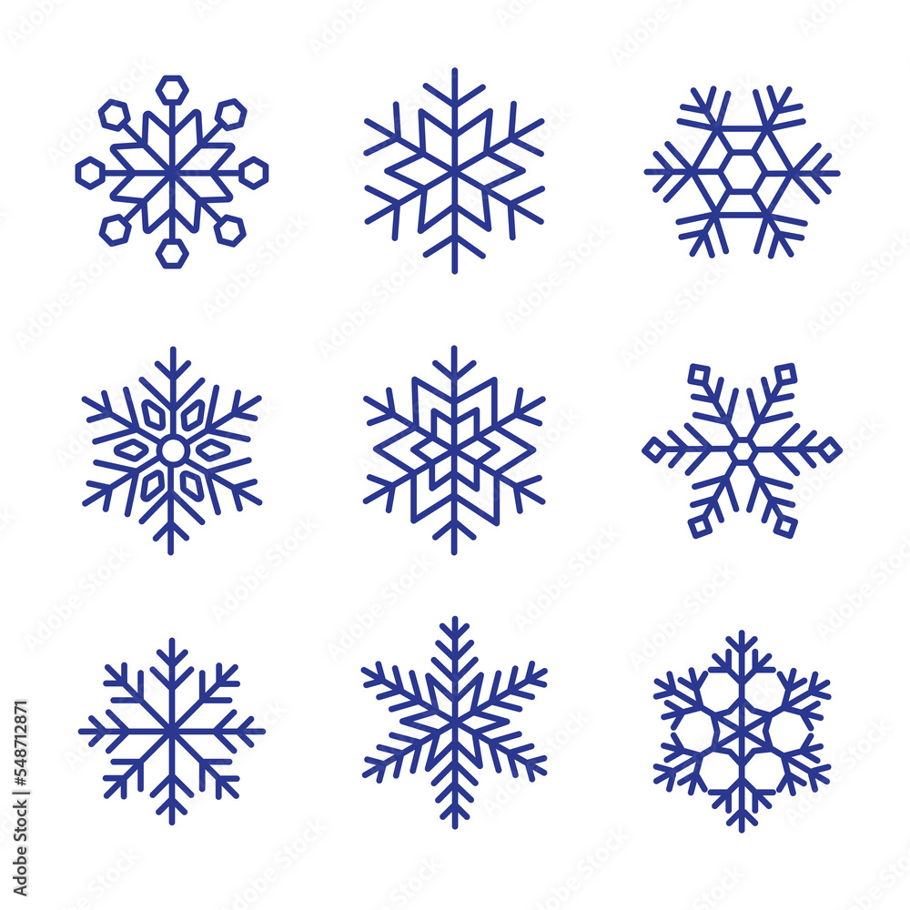 Set of snowflakes Christmas design vector illustration Set of snowflakes Christmas design vector illustration