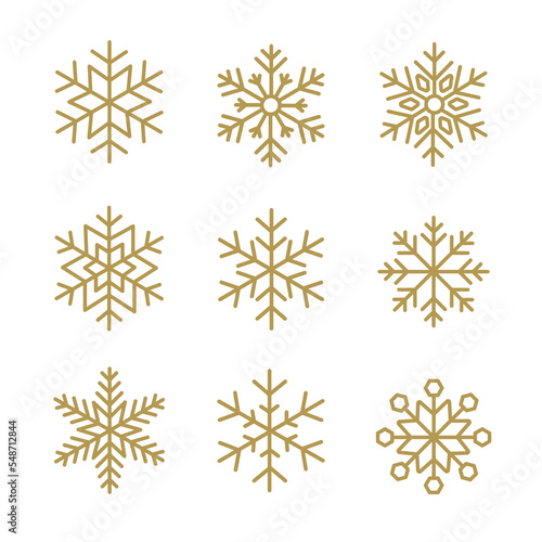 Set of snowflakes Christmas design vector illustration