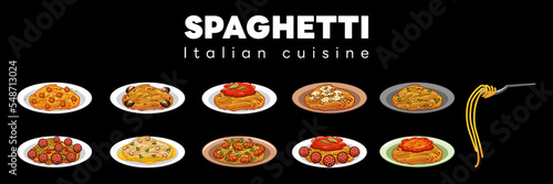 Spaghetti vector set collection graphic clipart design