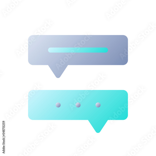 Communication with chat bot flat gradient two-color ui icon. Automated communication. Simple filled pictogram. GUI, UX design for mobile application. Vector isolated RGB illustration