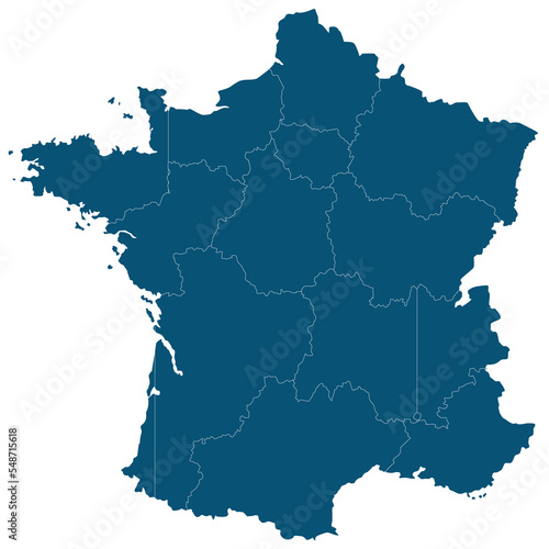 France map of black contour curves