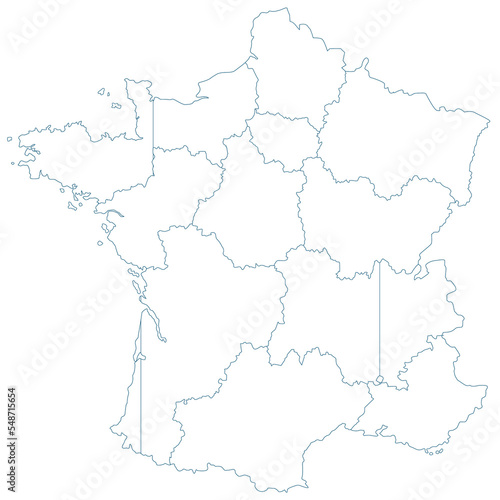 France map of black contour curves