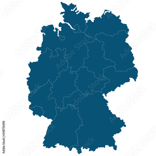 High detailed map of Germany