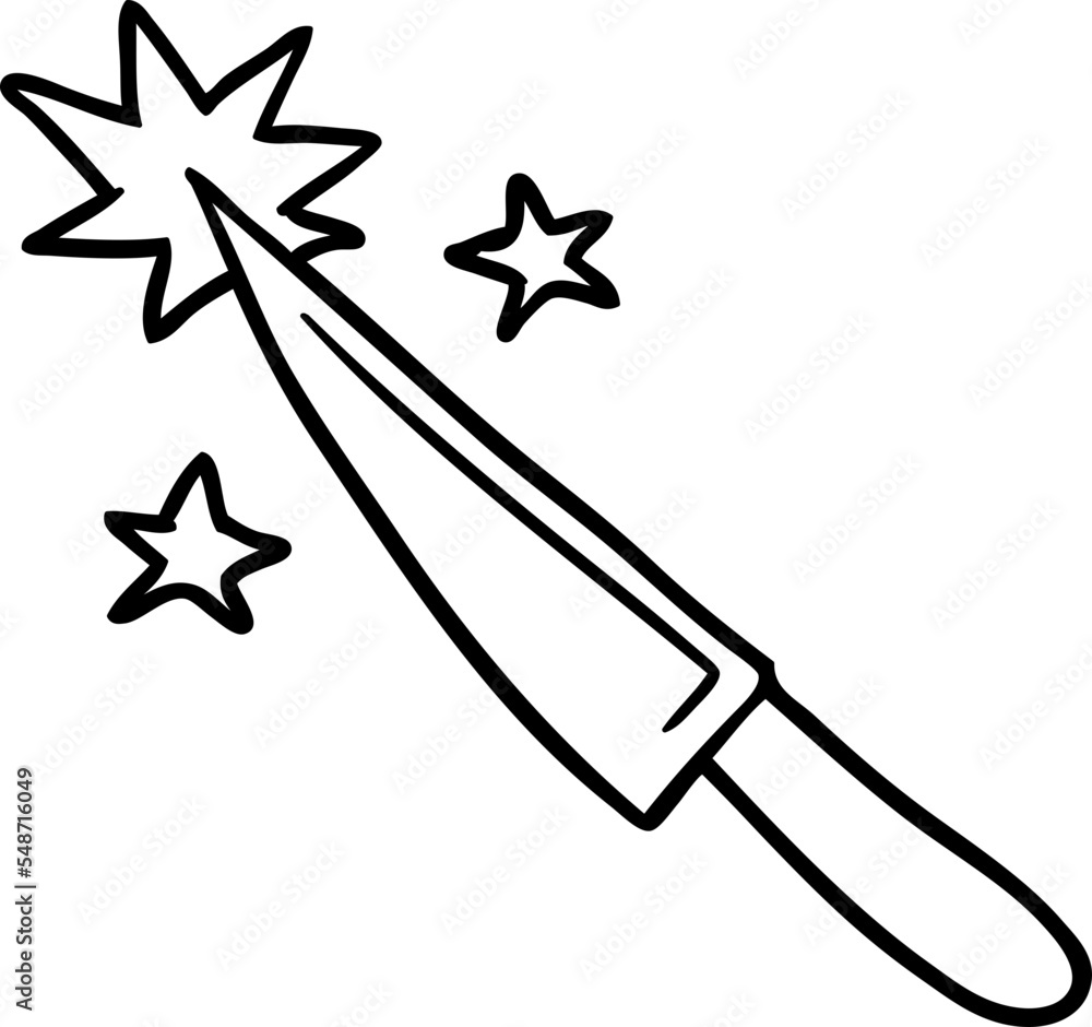 line drawing of a sharp kitchen knife Stock Vector | Adobe Stock