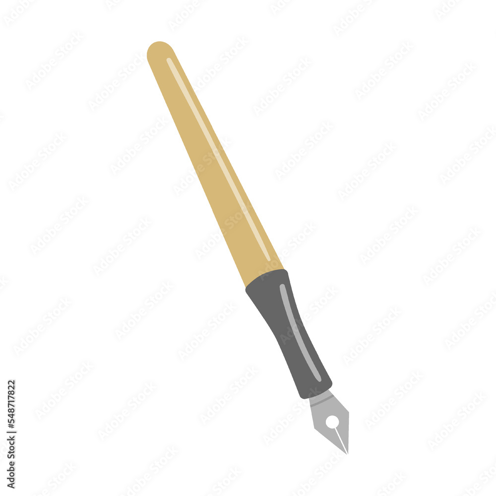 wooden pen for ink, Different art supplies vector illustration. Tools and equipment for painting and drawing wooden pen for ink, Different art supplies vector illustration. Tools and equipment for painting and drawing