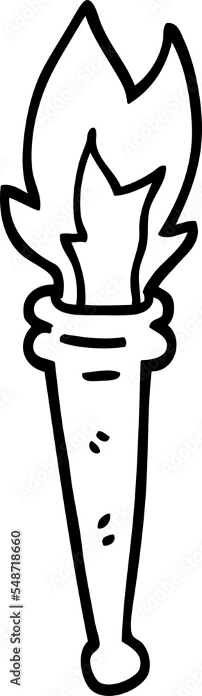 black and white cartoon sports torch Stock Vector | Adobe Stock