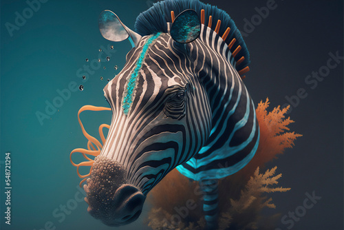zebra in aquarium