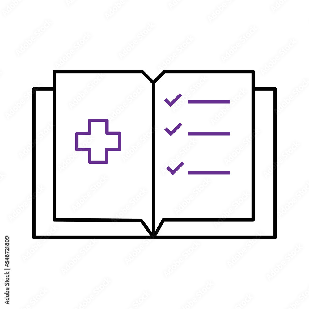 medical book guide icon line style graphic design vector medical book guide icon line style graphic design vector