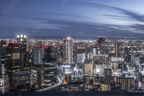 梅田スカイビルから見た大阪の夜景
