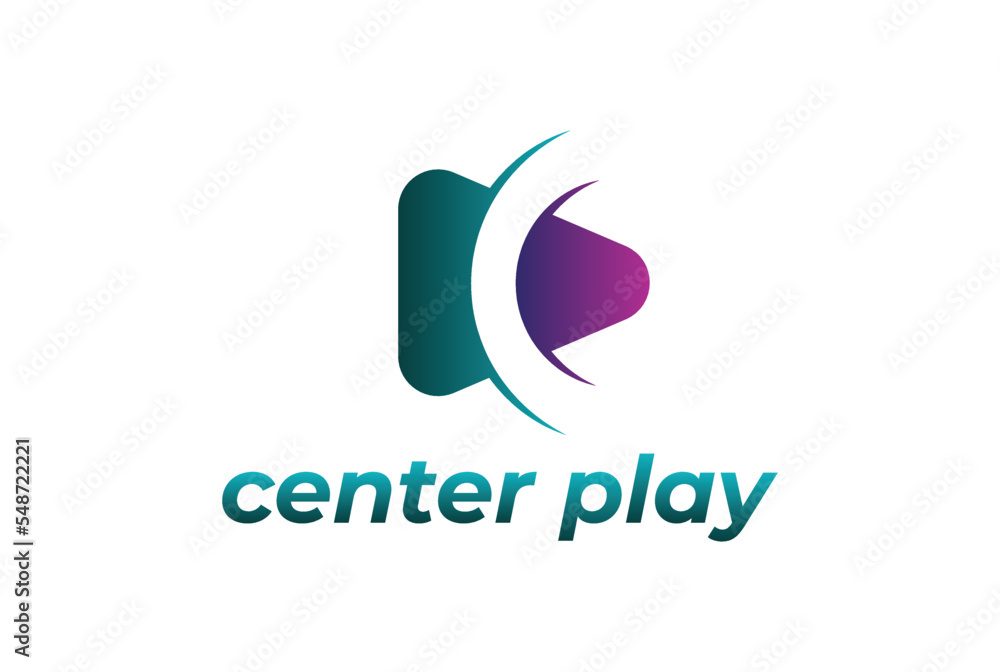 Triangle Play Button with Letter C for Apps Play Video Music Movie Center Logo Design Triangle Play Button with Letter C for Apps Play Video Music Movie Center Logo Design