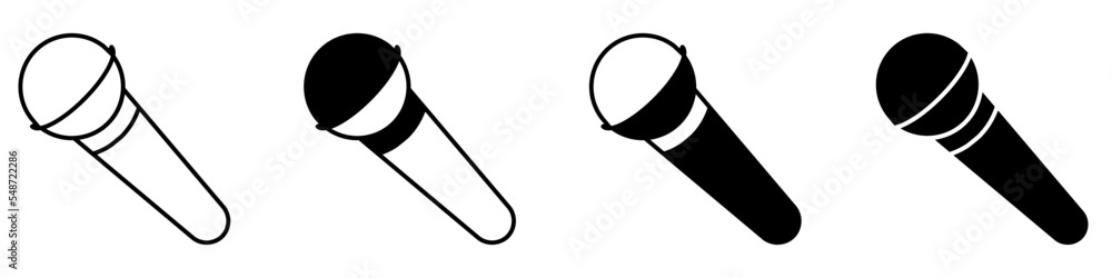 Microphone vector icon set. audio illustration sign collection. broadcast symbol on white background.