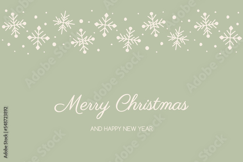 Design of a Christmas card with snowflakes and wishes. Vector