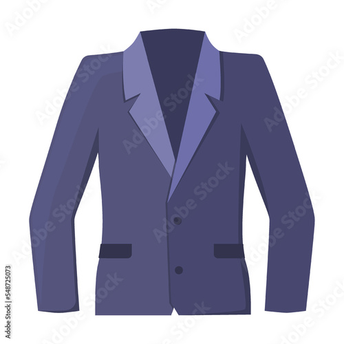 strict business classic jacket, Business man or office worker accessorie and formal clothes cartoon vector illustration