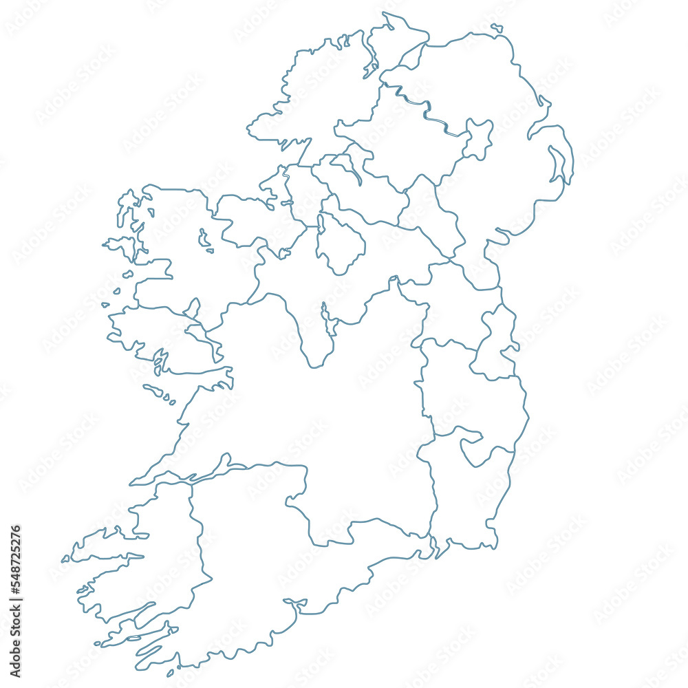 Graphic outline ireland map Graphic outline ireland map