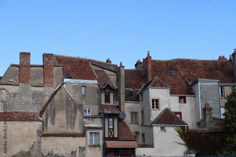 houses in the old town in Auxerre 