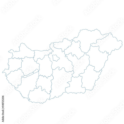 Hungary map illustration with cities