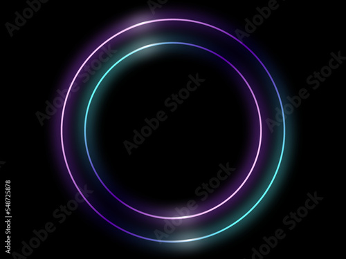 Geometric circle shape neon frames luxury line vector illustration