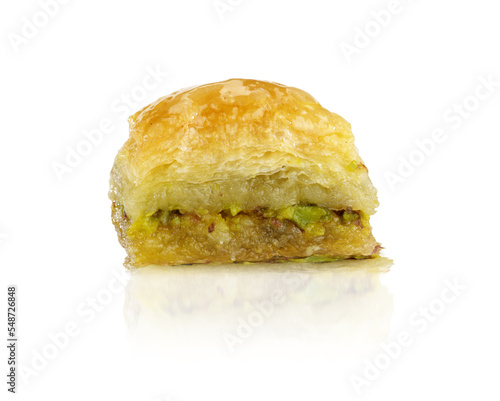 slice of sweet baklava filled nuts