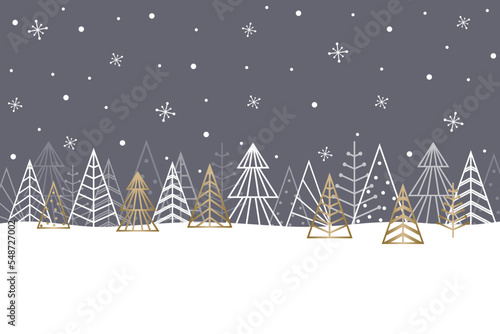 Elegant Christmas trees. Concept of winter background. Vector illustration