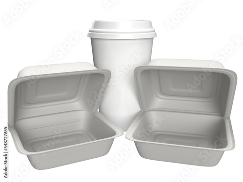 Fast food menu with open lids of the hamburger packages.
