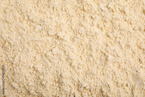 Closeup of chickpea flour as background, top view