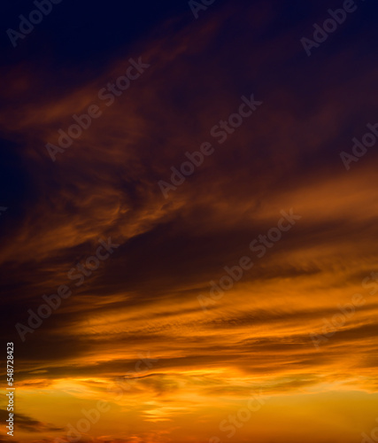 Sky with colorful and vivid sunset clouds. Natural background. © Vladimir Arndt