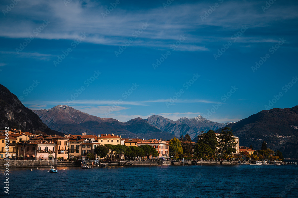 View of the city of Menaggio and Lake Como in Italy