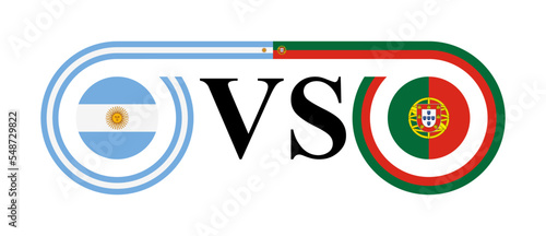 the concept of argentina vs portugal. vector illustration isolated on white background
