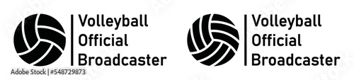 Volleyball official broadcaster icon. Volleyball icon, vector illustration
